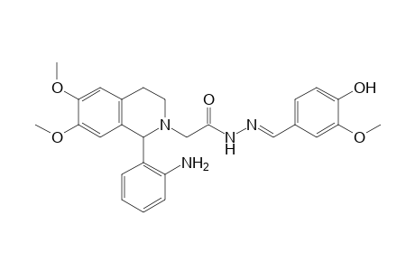 1-(o-Aminophenyl)-3,4-dihydro-6,7-dimethoxy-2(1H)-isoquinolineacetic acid, vanillylidenehydrazide