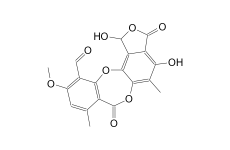 1,3-dihydro-1,4-dihydroxy-10-methoxy-5,8-dimethyl-3,7-dioxo-7H-isobenzofuro[4,5-b][1,4]benzodioxapin-11-carboxaldehyde