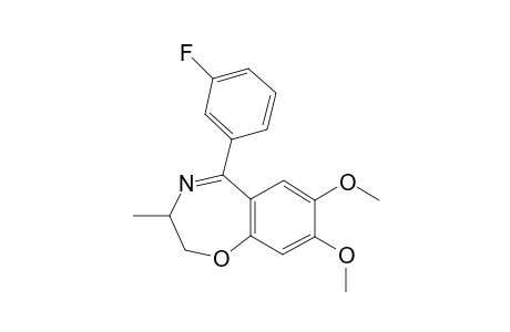 2,3-dihydro-7,8-dimethoxy-5-(m-fluorophenyl)-3-methyl-1,4-benzoxazepine