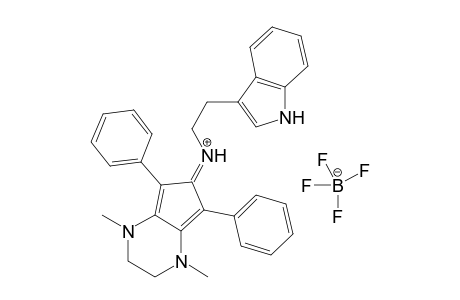 N-(1,4-Dimethyl-5,7-diphenyl-1,2,3,4-tetrahydro-6H-cyclopenta[b]pyrazin-6-ylidene)-2-(1H-indol-3-yl)ethan-1-aminium tetrafluoroborate