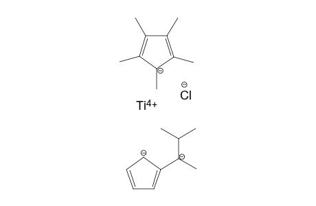 titanium(IV) 1,2,3,4,5-pentamethylcyclopenta-2,4-dien-1-ide 2-(3-methylbutan-2-id-2-yl)cyclopenta-2,4-dien-1-ide chloride