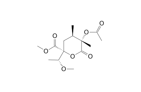 (2.alpha.,3.beta.,5.alpha.)-2-(Acetyloxy)-9-methoxy-5-(methoxycarbonyl)-2,3-dimethylheptano-5-lactone