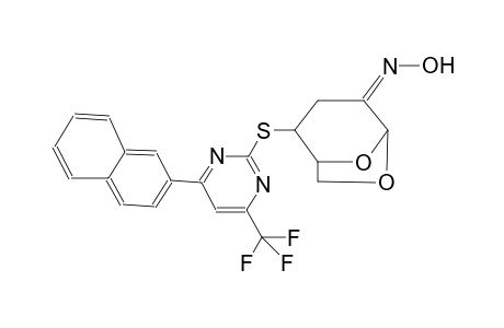 (NZ)-N-[2-[4-naphthalen-2-yl-6-(trifluoromethyl)pyrimidin-2-yl]sulfanyl-6,8-dioxabicyclo[3.2.1]octan-4-ylidene]hydroxylamine