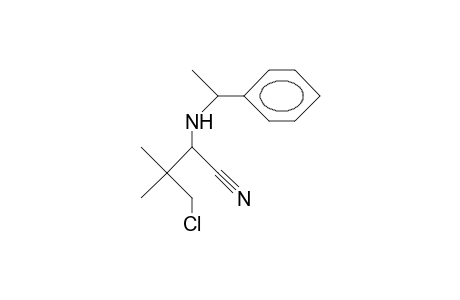 2-(N-<A-Methyl-benzyl>)amino-4-chloro-3,3-dimethyl-butanenitrile