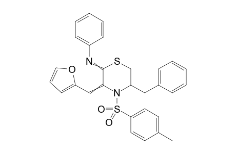 5-Benzyl-3-(furan-2-ylmethylene)-N-phenyl-4-tosylthiomorpholin-2-imine