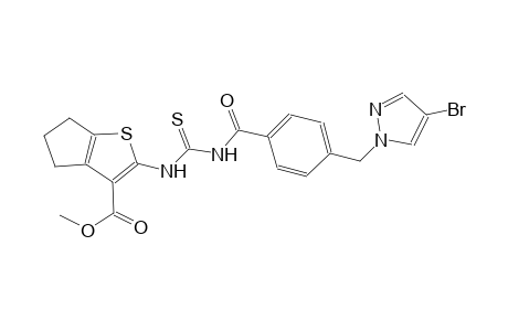 methyl 2-{[({4-[(4-bromo-1H-pyrazol-1-yl)methyl]benzoyl}amino)carbothioyl]amino}-5,6-dihydro-4H-cyclopenta[b]thiophene-3-carboxylate