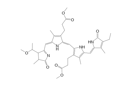21H-Biline-8,12-dipropanoic acid, 18-ethyl-1,2,3,19,23,24-hexahydro-3-(1-methoxyethyl)-2,7,13,17-tetram ethyl-1,19-dioxo-, dimethyl ester, [2R*,3R*(R*)]-(.+-.)-