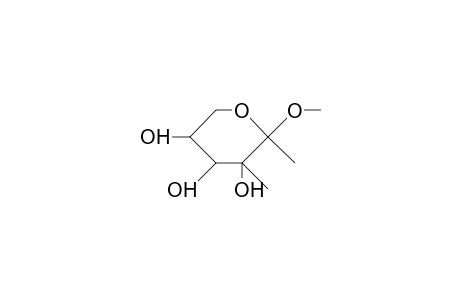 Methyl 1-deoxy-3-C-methyl.beta.-D-ribo-hexulopyranoside