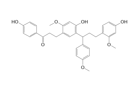 COCHINCHINENIN_C;1-[5-(2-METHOXY-4,4'-DIHYDROXYDIHYDROCHALCONYL)]-1-(4-METHOXYPHENYL)-3-(2-METHOXY-4-HYDROXYPHENYL)-PROPANE