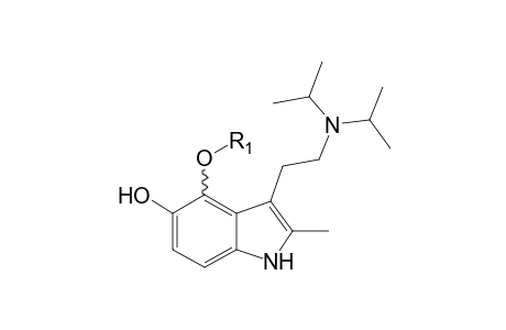 5-MeO-2-Me-DIPT-M (O-demethyl-HO-aryl-glucuronide) MS2