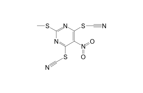 Pyrimidine, 2-methylthio-5-nitro-4,6-bis(thiocyanato)-