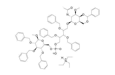 TRIETHYLAMMONIUM-(METHYL-2,3,4-TRI-O-BENZYL-BETA-D-GLUCOPYRANOSID-6-YL)-1-O-(2-ACETAMIDO-4,6-O-BENZYLIDENE-2-DEOXY-3-O-METHYL-BETA-D-GALACTOPYRANO