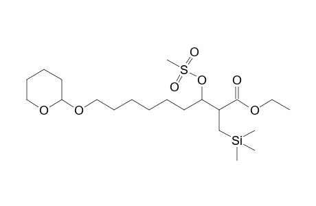 3-Methylsulfonyloxy-9-(2-oxanyloxy)-2-(trimethylsilylmethyl)nonanoic acid ethyl ester