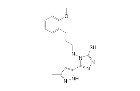 4-{[(E,2E)-3-(2-methoxyphenyl)-2-propenylidene]amino}-5-(3-methyl-1H-pyrazol-5-yl)-4H-1,2,4-triazole-3-thiol