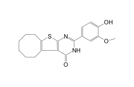 2-(4-hydroxy-3-methoxyphenyl)-5,6,7,8,9,10-hexahydrocycloocta[4,5]thieno[2,3-d]pyrimidin-4(3H)-one