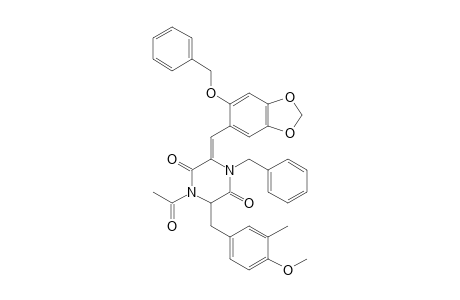 (Z)-1-Acetyl-4-benzyl-6-(4-methoxy-3-methylbenzyl)-3-(2-benzyloxy-4,5-methylenedioxybenzylidene)piperazine-2,5-dione