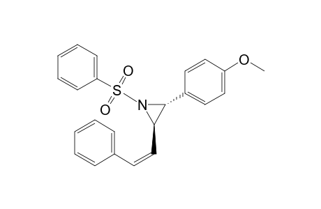 cis-N-(Benzenesulfonyl)-2-(p-methoxyphenyl)-3-(trans-.beta.-phenylvinyl)aziridine