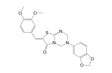 2H-thiazolo[3,2-a][1,3,5]triazin-6(7H)-one, 3-(1,3-benzodioxol-5-yl)-7-[(3,4-dimethoxyphenyl)methylene]-3,4-dihydro-, (7Z)-