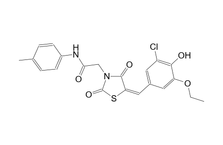 2-[(5E)-5-(3-chloro-5-ethoxy-4-hydroxybenzylidene)-2,4-dioxo-1,3-thiazolidin-3-yl]-N-(4-methylphenyl)acetamide