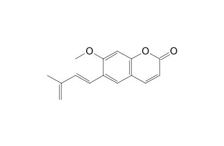 2H-1-Benzopyran-2-one, 7-methoxy-6-(3-methyl-1,3-butadienyl)-, (E)-