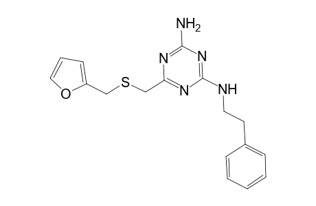 1,3,5-Triazine-2,4-diamine, 6-[[(2-furanylmethyl)thio]methyl]-N(2)-(2-phenylethyl)-