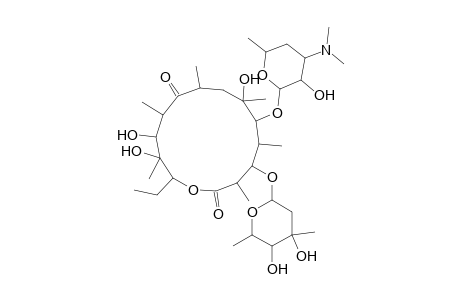 Erythromycin-M/artifact (O-demethyl-) MS2