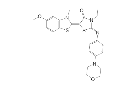 3-Ethyl-5-(5-methoxy-3-methyl-2-benzothiazolinylidene)-2-(4-morpholinophenylimino)-4-thiazolidinone