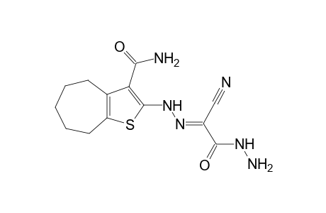 (E)-2-(2-(3-carbamoyl-5,6,7,8-tetrahydro-4H-cyclohepta[b]thiophen-2-yl)hydrazono)-2-cyanoacetohydrazide