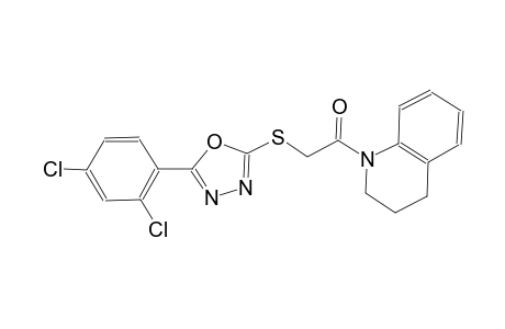 5-(2,4-dichlorophenyl)-1,3,4-oxadiazol-2-yl 2-(3,4-dihydro-1(2H)-quinolinyl)-2-oxoethyl sulfide