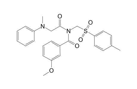 3-Methoxy-N-(2-(methyl(phenyl)amino)acetyl)-N-(tosylmethyl)benzamide