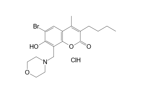 6-bromo-3-butyl-7-hydroxy-4-methyl-8-(morpholinomethyl)coumarin, hydrochloride