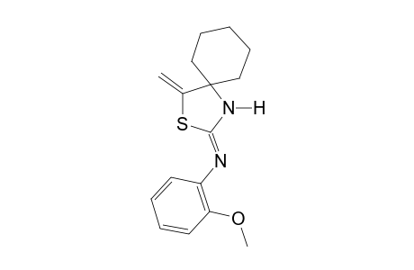 2-[(o-methoxyphenyl)imino]-4-methylene-3-thia-1-azaspiro[4.5]decane