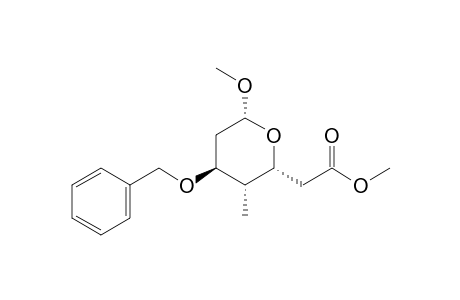 (-)-(2R,3R,4S,6R)-4-benzyloxy-6-methoxy-3-methyltetrahydropyran-2-acetic acid methyl ester