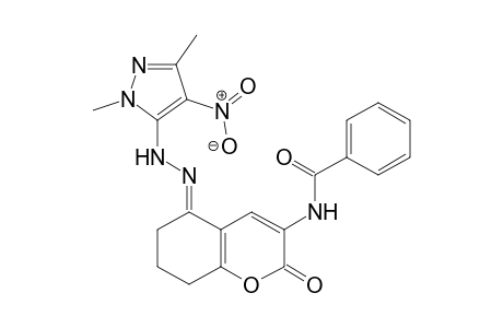 N-{5-[(2,5-Dimethyl-4-nitro-2H-pyrazol-3-yl)-hydrazono]-2-oxo-5,6,7,8-tetrahydro-2H-chromen-3-yl}-benzamide