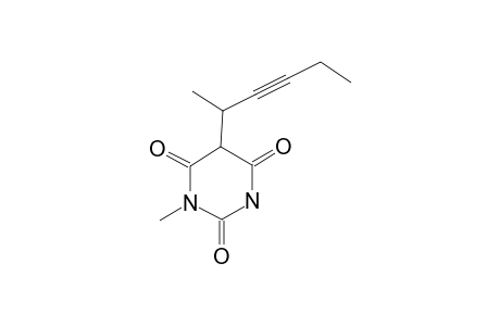 1-Methyl-5-(1'-methylpent-2'-ynyl)barbituric acid