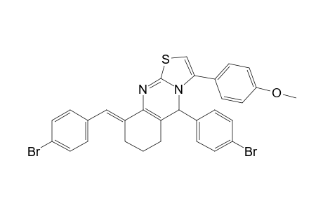 (9E)-9-(4-bromobenzylidene)-5-(4-bromophenyl)-3-(4-methoxyphenyl)-6,7,8,9-tetrahydro-5H-[1,3]thiazolo[2,3-b]quinazoline