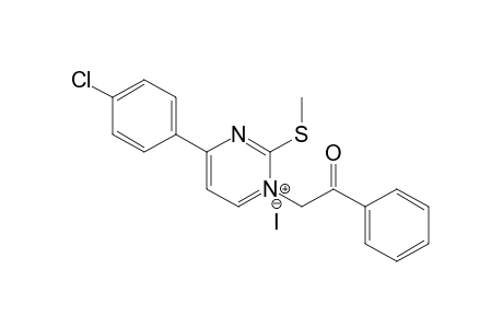 3-Benzoylmethyl-2-methylthio-6-(4-chlorophenyl)pyrimidinium Iodide