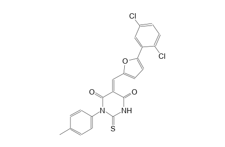 (5E)-5-{[5-(2,5-dichlorophenyl)-2-furyl]methylene}-1-(4-methylphenyl)-2-thioxodihydro-4,6(1H,5H)-pyrimidinedione