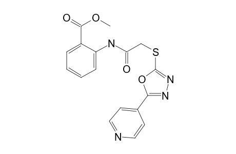 Benzoic acid, 2-[2-(5-pyridin-4-yl-[1,3,4]oxadiazol-2-ylsulfanyl)acetylamino]-, methyl ester