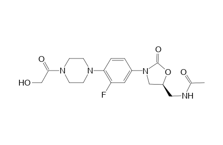 N-[[(5S)-3-[3-fluoro-4-[4-(2-hydroxy-1-oxoethyl)-1-piperazinyl]phenyl]-2-oxo-5-oxazolidinyl]methyl]acetamide