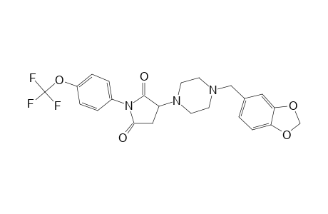 3-(4-piperonylpiperazino)-1-[4-(trifluoromethoxy)phenyl]pyrrolidine-2,5-quinone