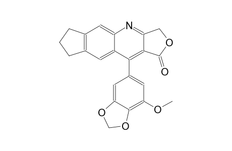 10-(7-Methoxy-1,3-benzodioxol-5-yl)-3,6,7,8-tetrahydro-1H-cyclopenta[g]furo[3,4-b]quinolin-1-one