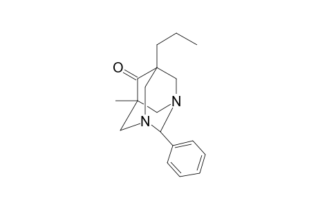 Tricyclo[3.3.1.1(3,7)]decan-6-one, 7-methyl-2-phenyl-5-propyl-1,3-diaza-