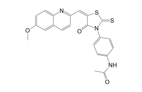 acetamide, N-[4-[(5E)-5-[(6-methoxy-2-quinolinyl)methylene]-4-oxo-2-thioxothiazolidinyl]phenyl]-