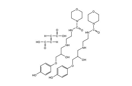 N-{2-{[2-hydroxy-3-(4-hydroxyphenoxy)propyl]amino}ethyl}-4-morpholinecarboxamide, fumarate(2:1) (salt)