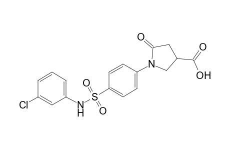 1-{p-[(m-chlorophenyl)sulfamoyl]phenyl}-5-oxo-3-pyrrolidinecarboxylic acid