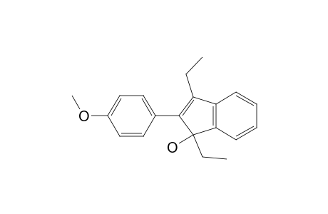 1H-Inden-1-ol, 1,3-diethyl-2-(4-methoxyphenyl)-