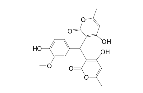4-hydroxy-3-[(4-hydroxy-3-methoxyphenyl)(4-hydroxy-6-methyl-2-oxo-2H-pyran-3-yl)methyl]-6-methyl-2H-pyran-2-one
