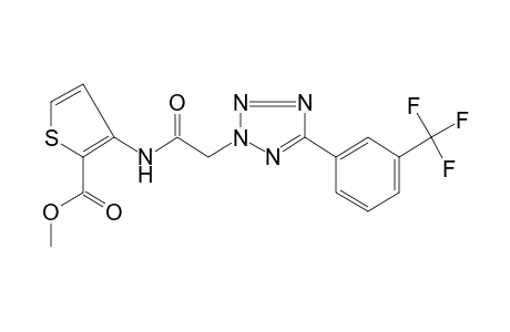 3-{2-[5-(alpha,alpha,alpha-trifluoro-m-tolyl)-2H-tetrazol-2-yl]acetamido}-2-thiophenecarboxylic acid, methyl ester