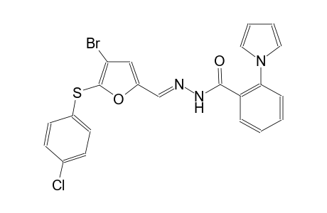 N'-((E)-{4-bromo-5-[(4-chlorophenyl)sulfanyl]-2-furyl}methylidene)-2-(1H-pyrrol-1-yl)benzohydrazide